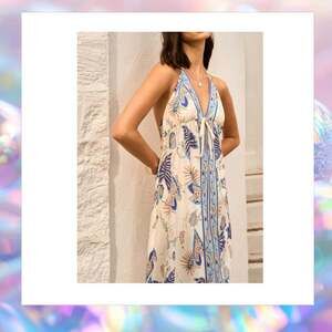 Commense Backless Halter Neck Floral Print Dress XS NWT